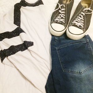 Long Sleeve Cheetah Sectioned Thin Sweater